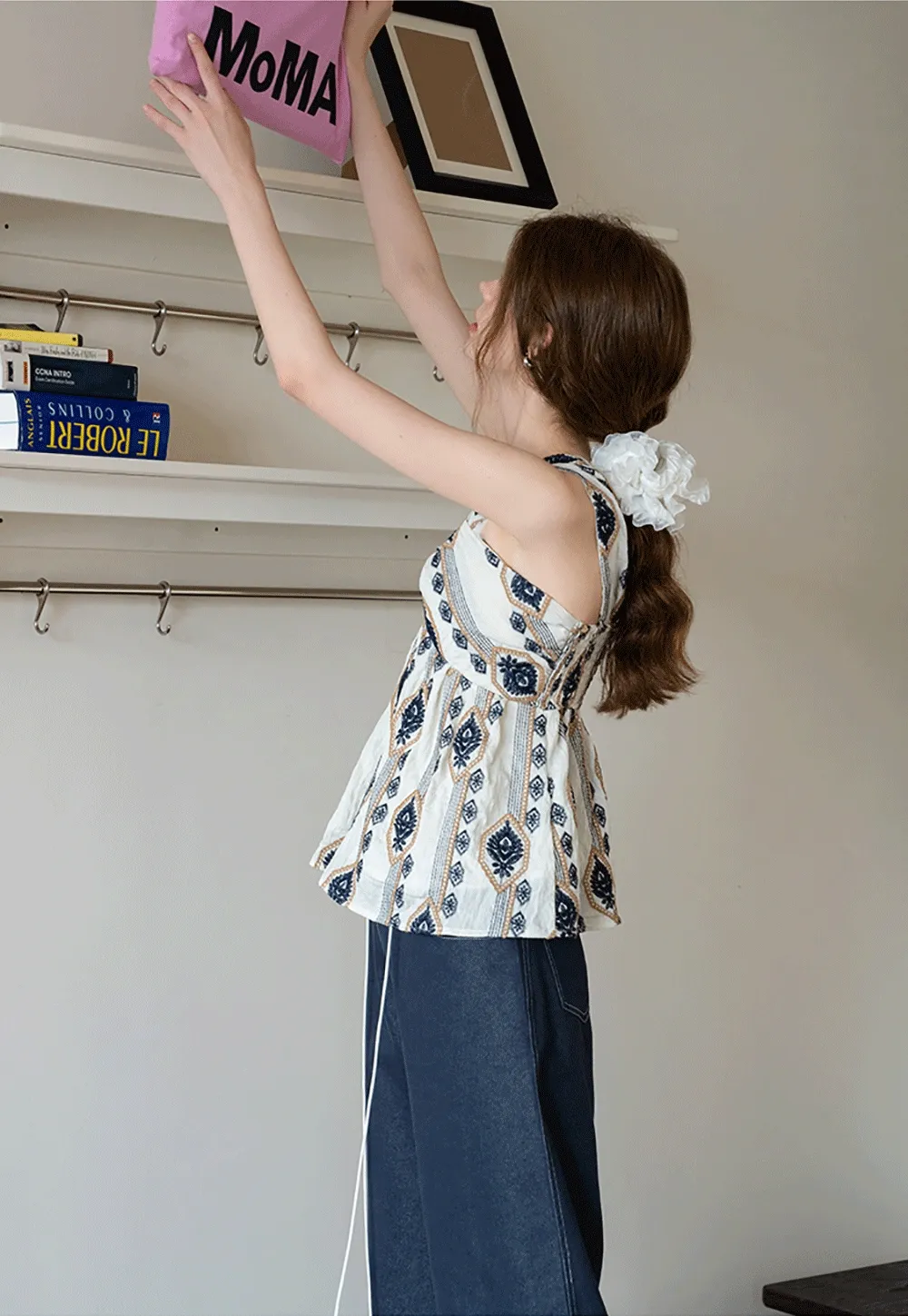 intage-Inspired Boho Print Spaghetti Strap Top
