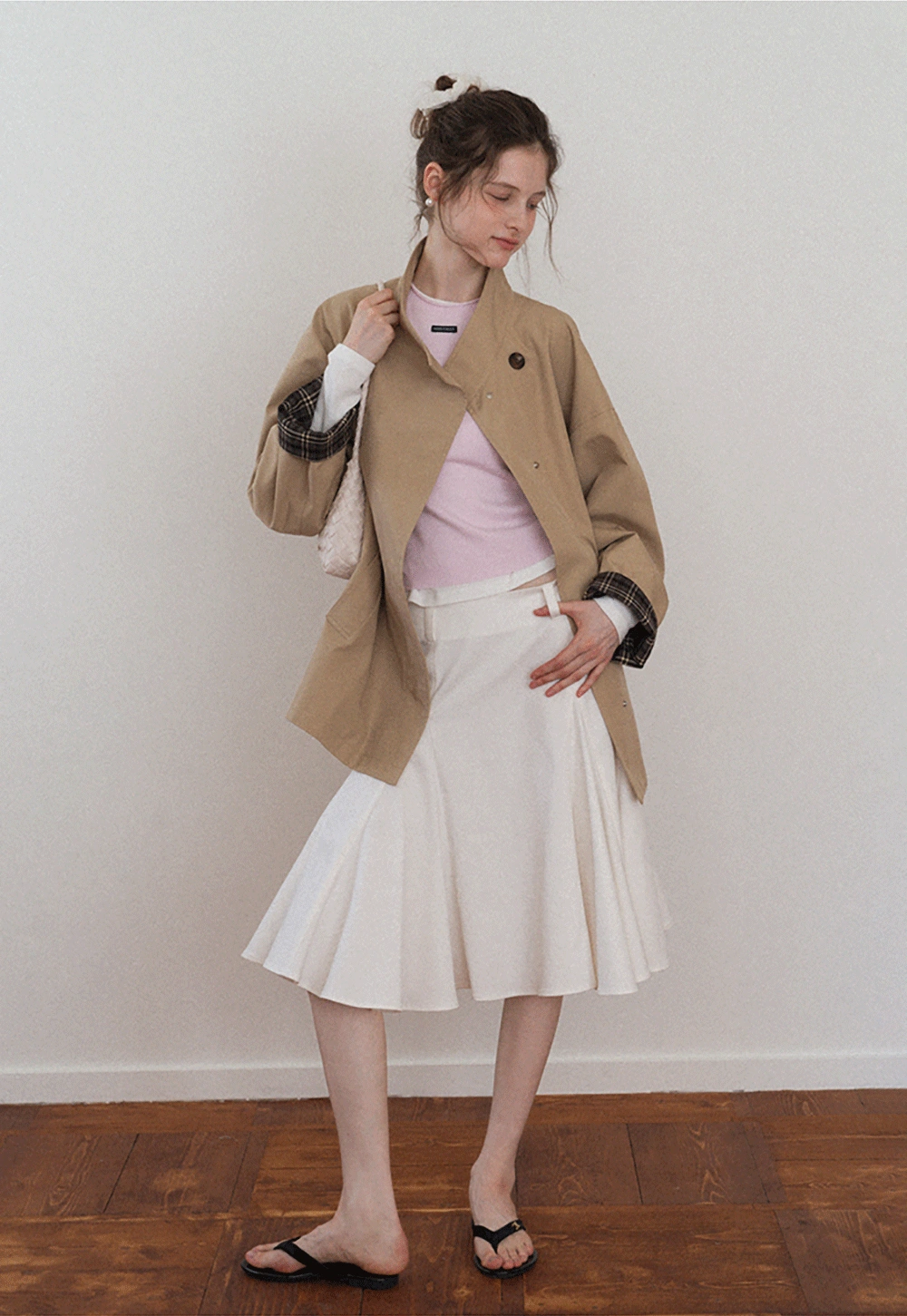 Women's Stand Collar Short Trench Coat