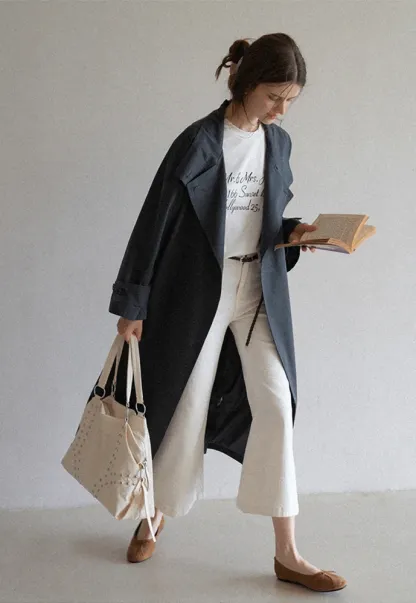 Relaxed Double-Breasted Trench Coat