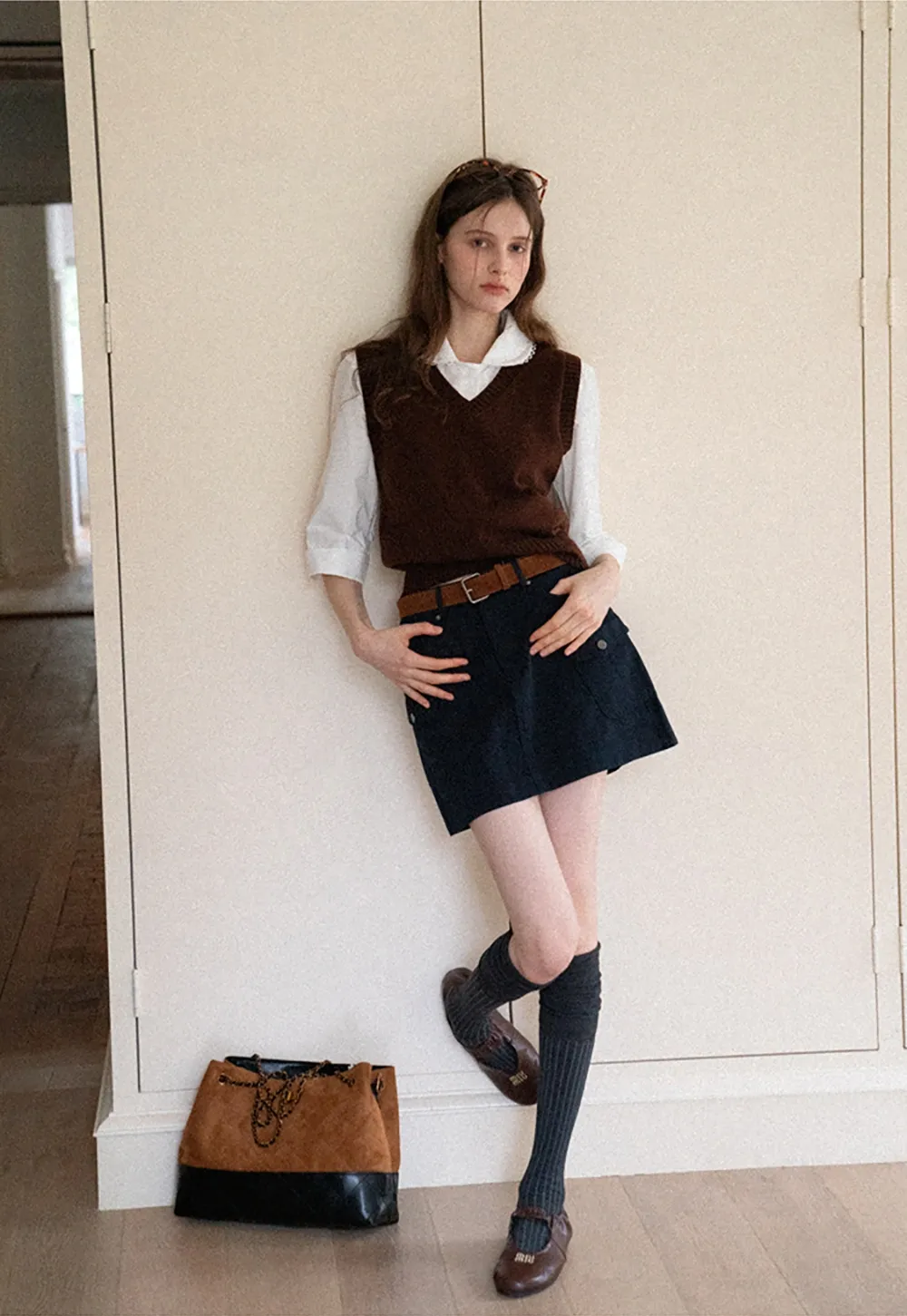 V-Neck Knit Sweater Vest