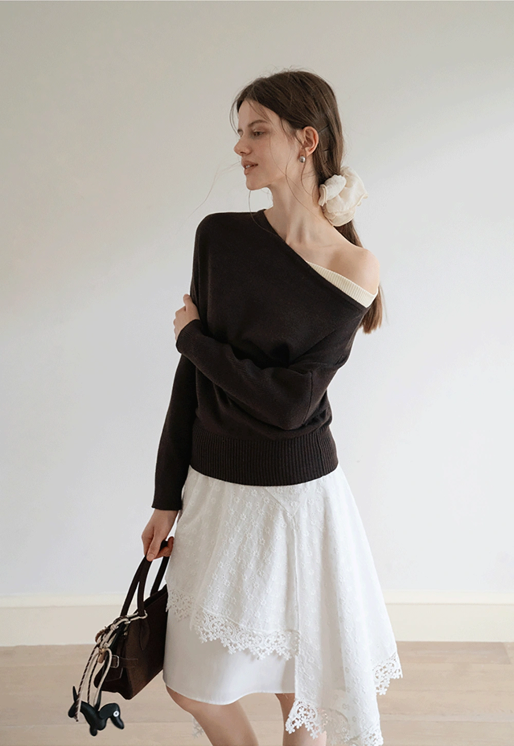 Casual One Shoulder Pullover Long Sleeve Top for Women