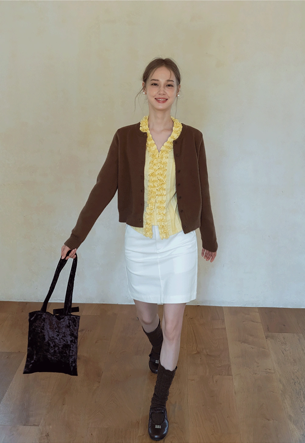 Womens Knit Button Down Cardigan Sweater