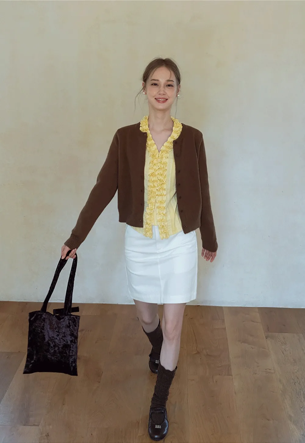 Womens Knit Button Down Cardigan Sweater