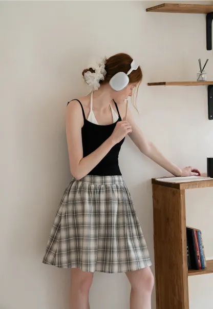 Women's Plaid Pleated Skirt