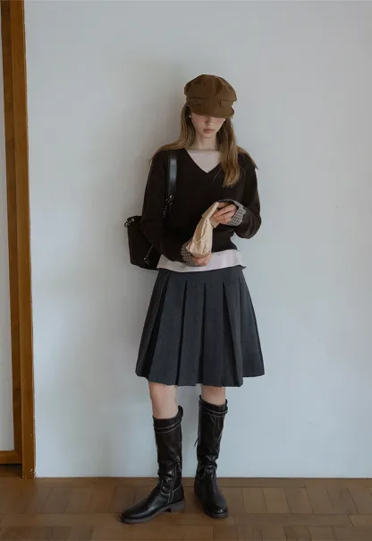 Womens V-Neck Knit Sweater