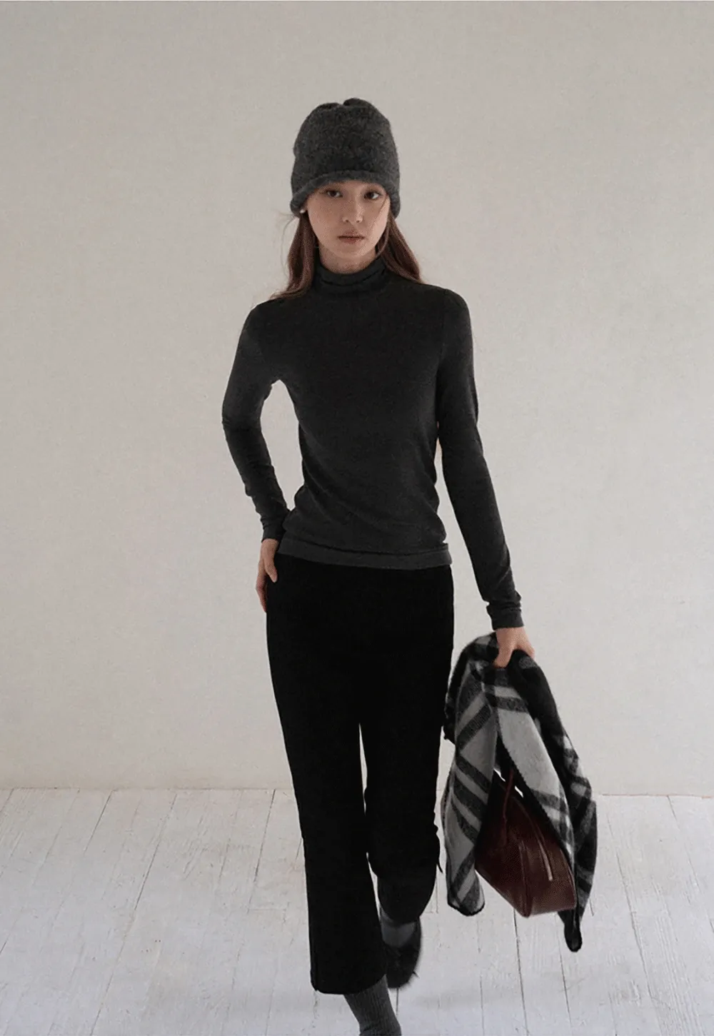 Women High Waist Slim Fit Trousers Minimalist Style