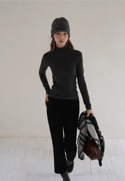 Women High Waist Slim Fit Trousers Minimalist Style