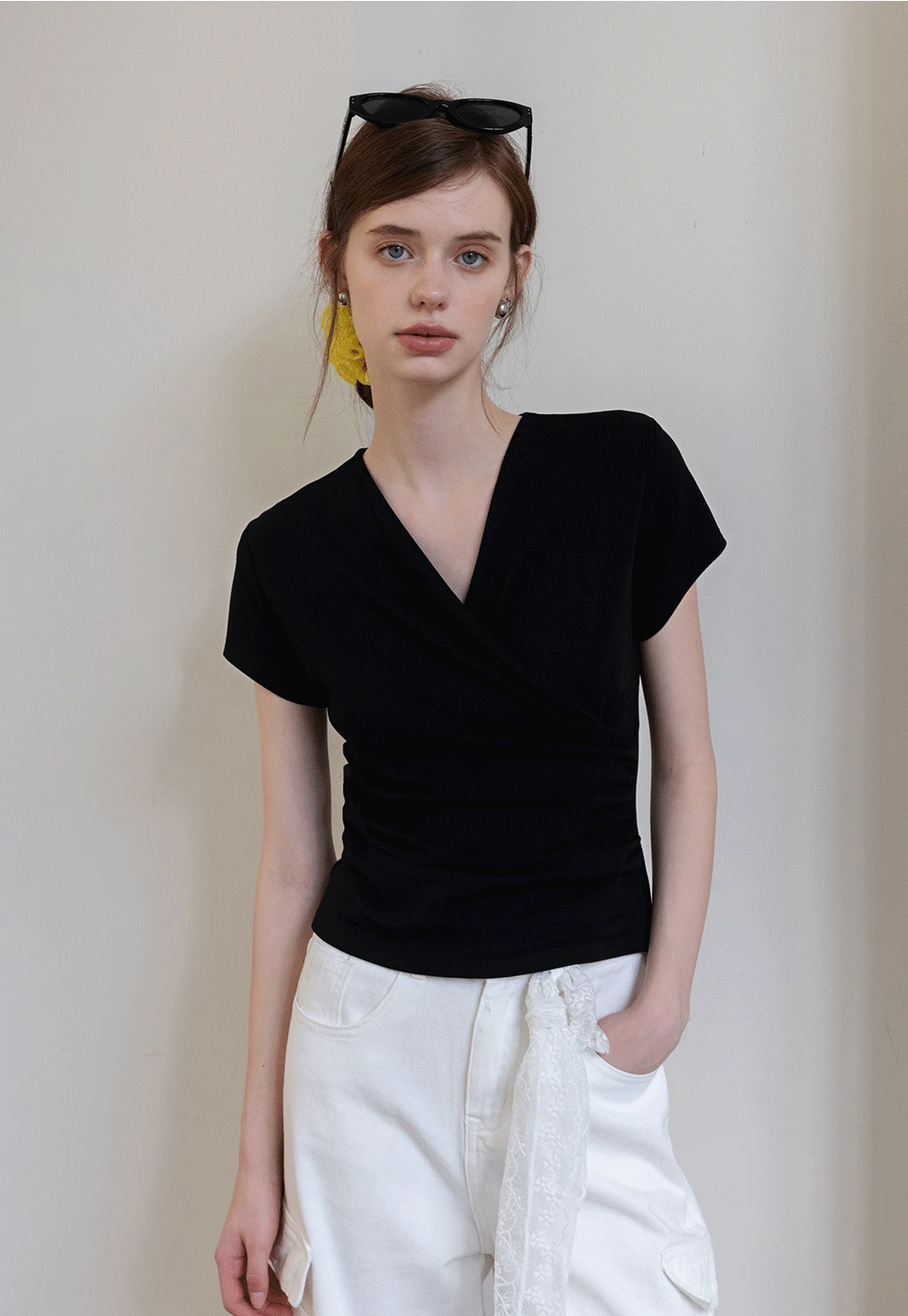 Women's Wrap V-Neck Short Sleeve T-Shirt