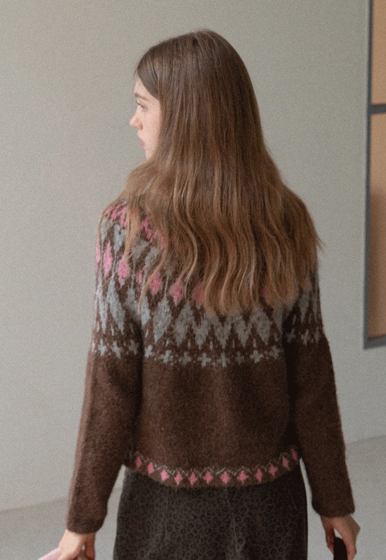 Vintage Fair Isle Knit Cardigan