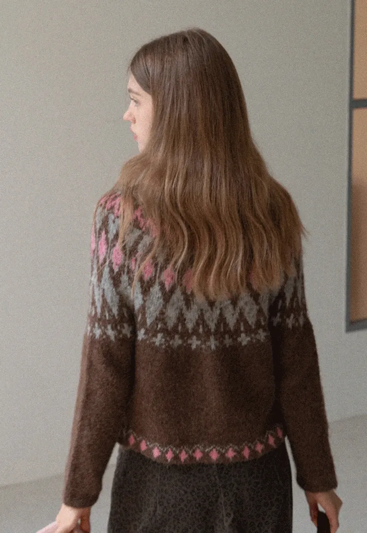 Vintage Fair Isle Knit Cardigan