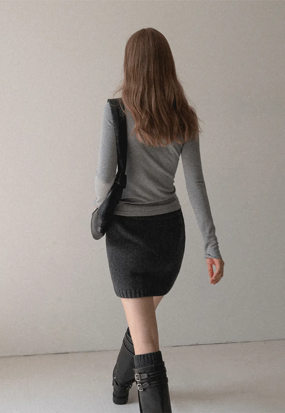 Ribbed Knit Mini Skirt