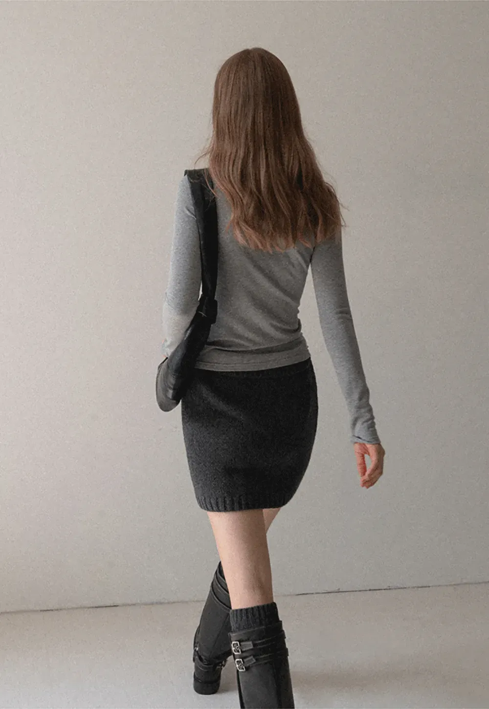 Ribbed Knit Mini Skirt