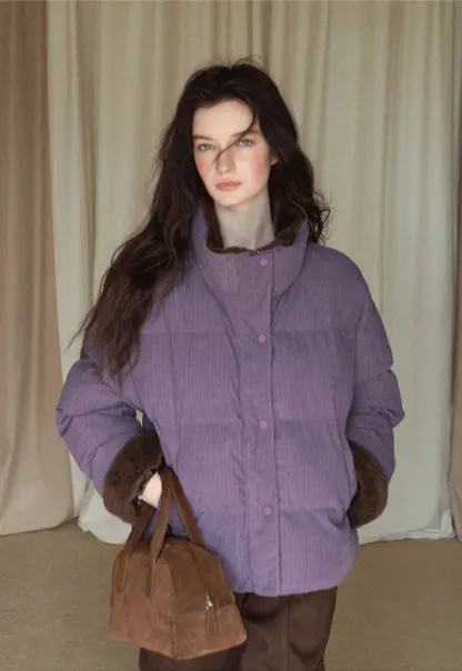 Cozy Corduroy Thick Winter Cotton Coat for Women