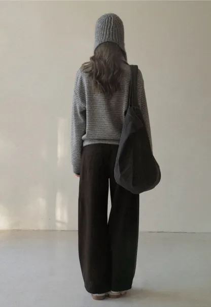 Women Striped Half-Zip Pullover Sweatshirt