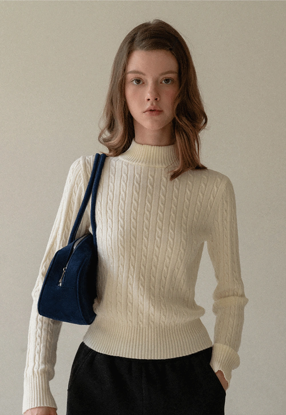 Soft Ribbed Knit Sweater with Cropped Fit