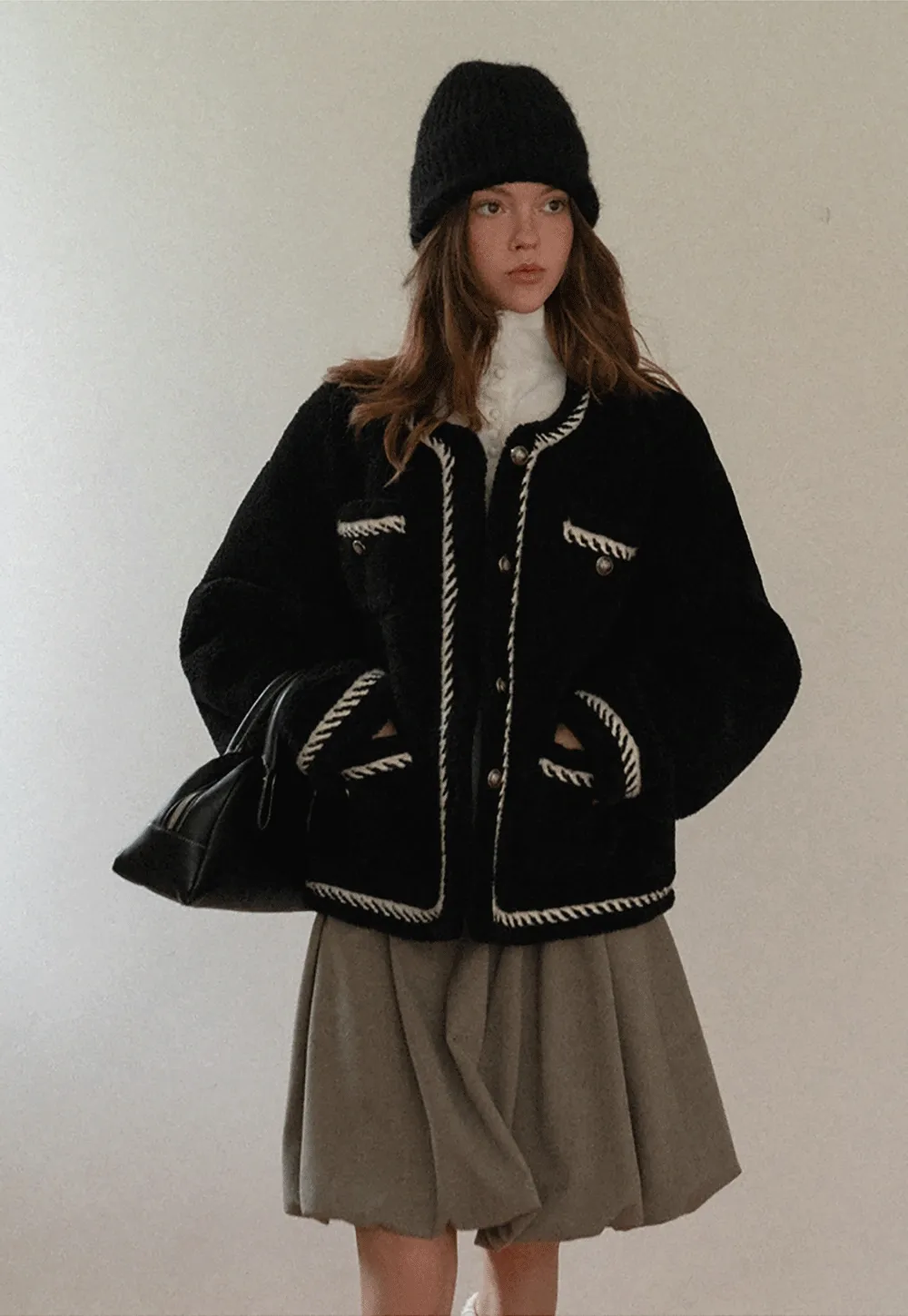 Chanel-Inspired Woven Quilted Short Jacket