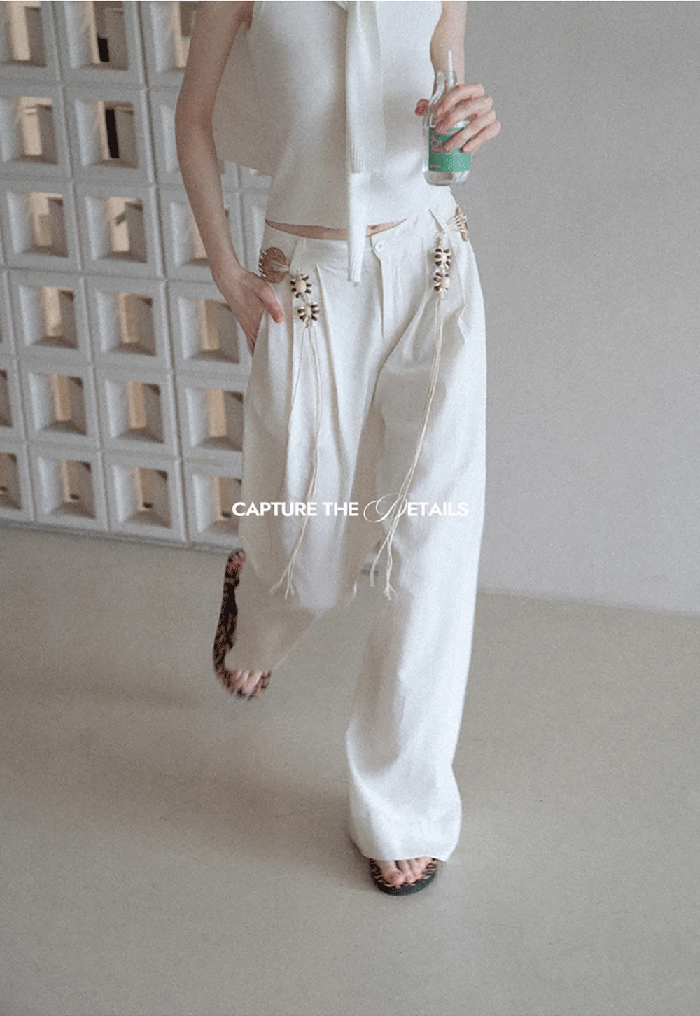Boho Shell Tassel Wide Leg Pants