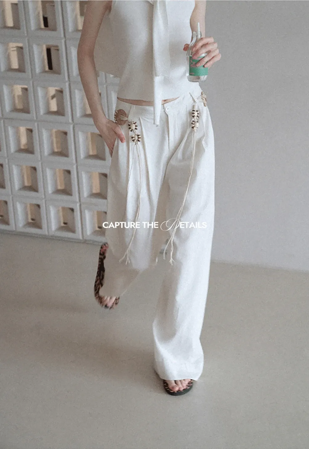Boho Shell Tassel Wide Leg Pants