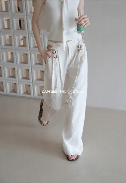 Boho Shell Tassel Wide Leg Pants