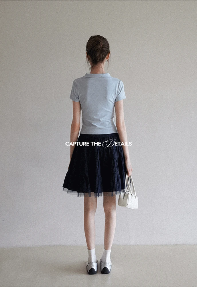 Women’s Tiered Crinkle Mini Skirt