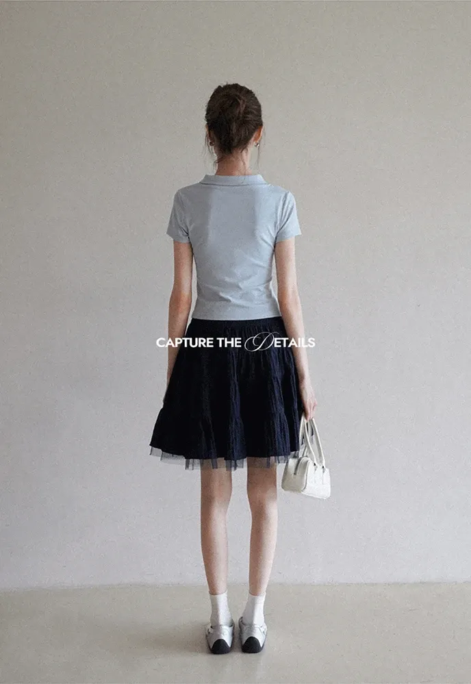 Women’s Tiered Crinkle Mini Skirt