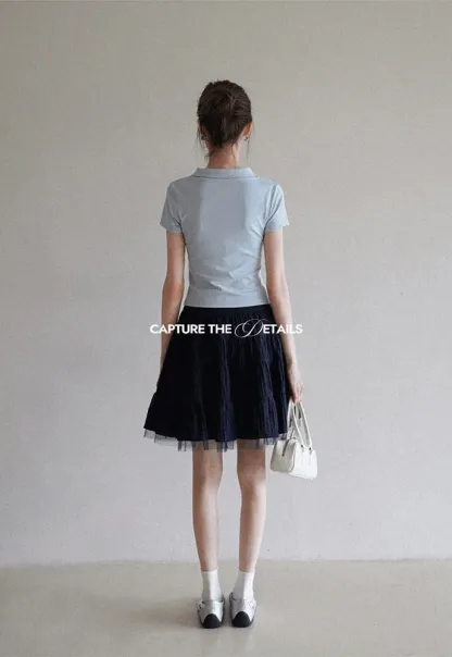 Women’s Tiered Crinkle Mini Skirt