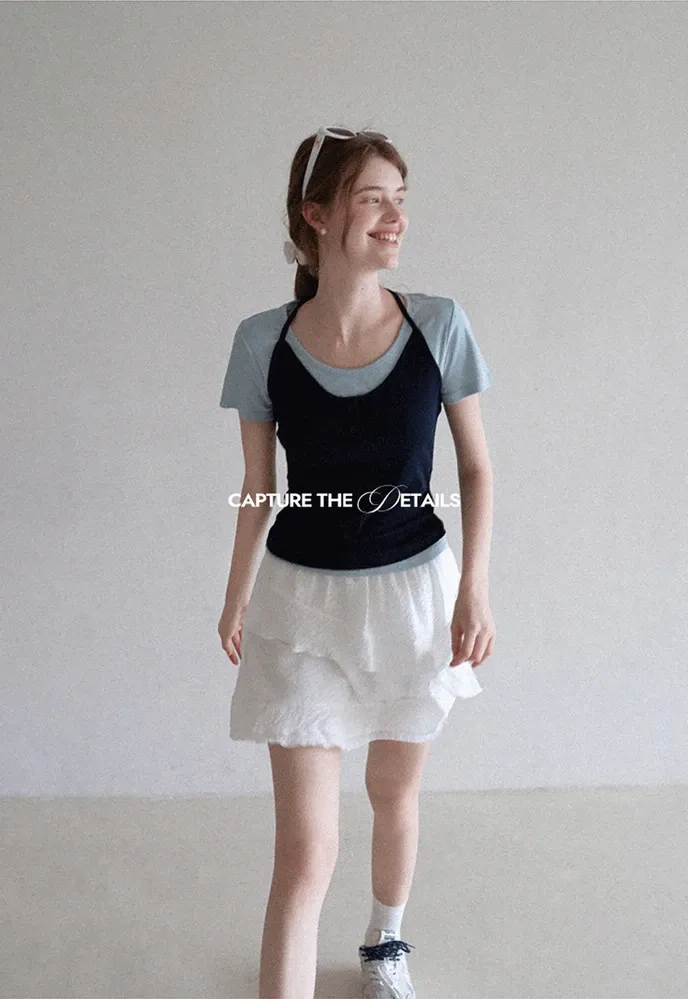 Women’s Asymmetrical Ruffle Mini Skirt