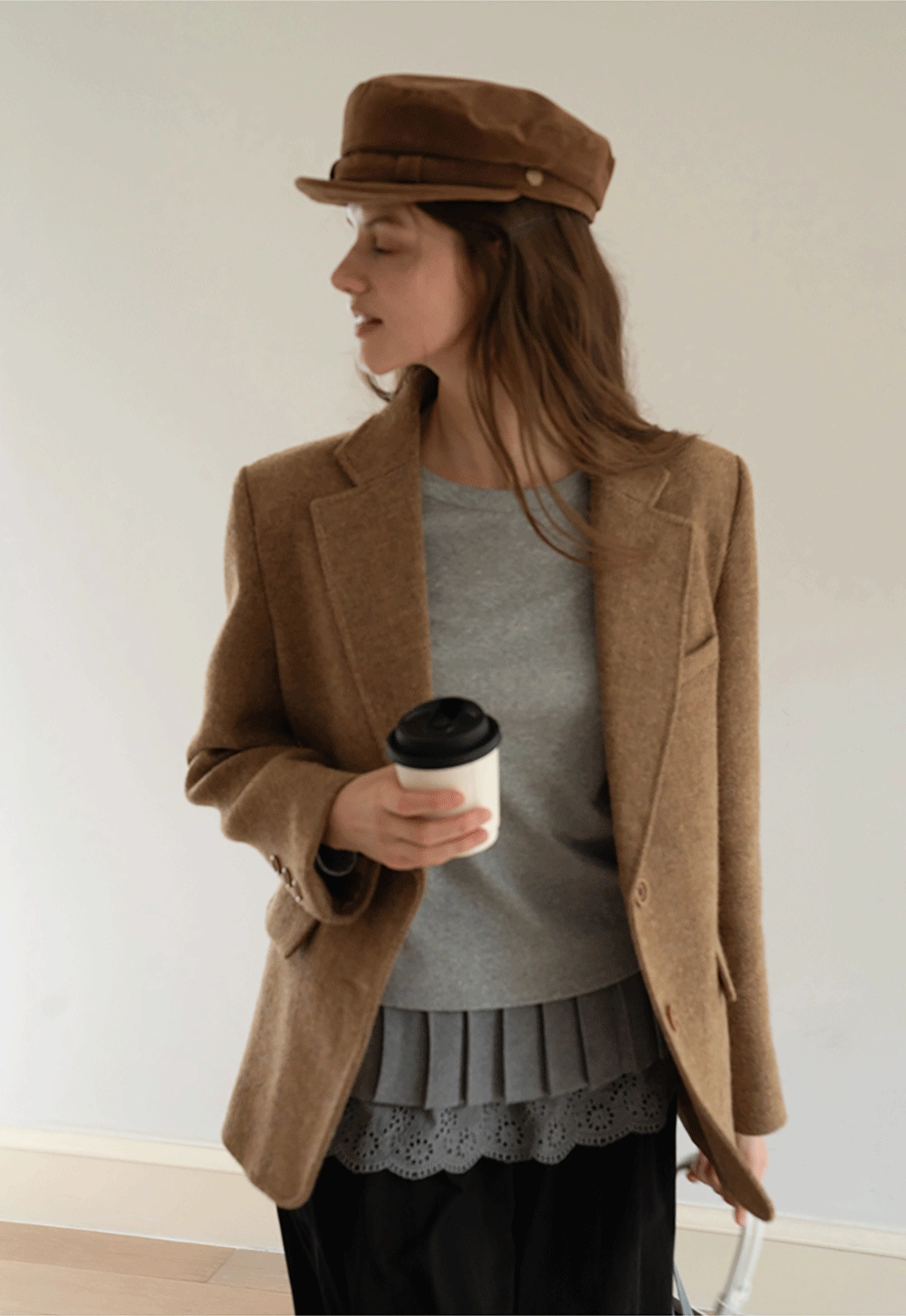 Classic Brown Tweed Blazer