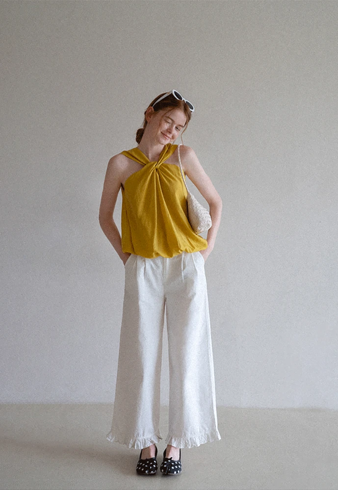 Women’s Ruffle Hem Wide-Leg Pants