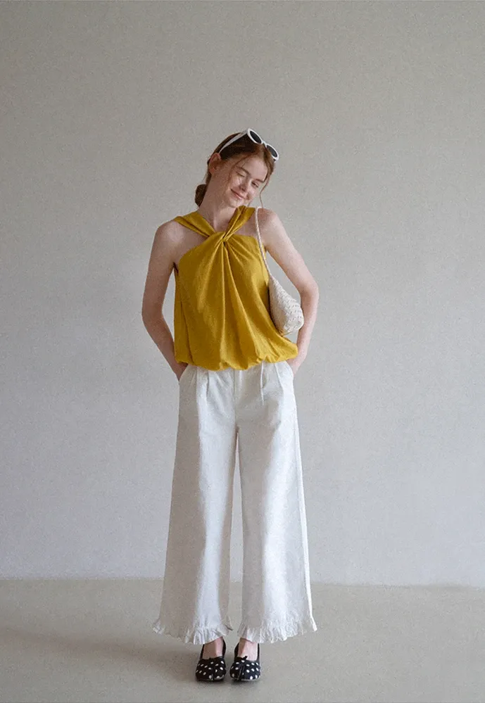 Women’s Ruffle Hem Wide-Leg Pants