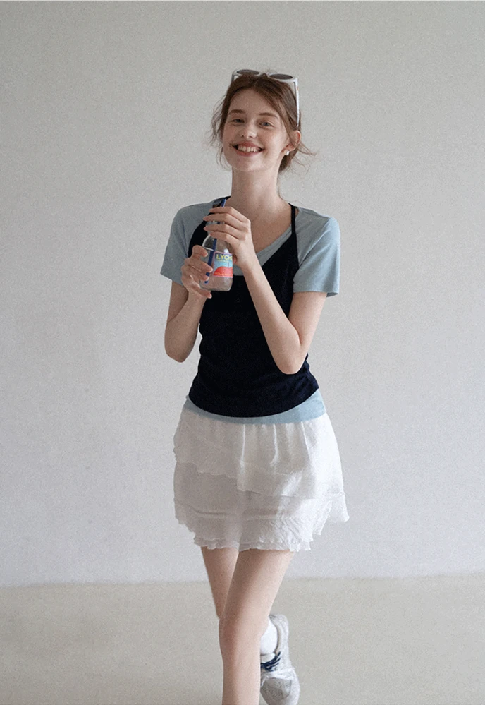 Women’s Asymmetrical Ruffle Mini Skirt