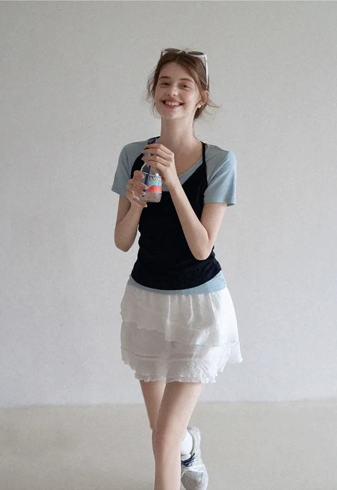 Women’s Asymmetrical Ruffle Mini Skirt