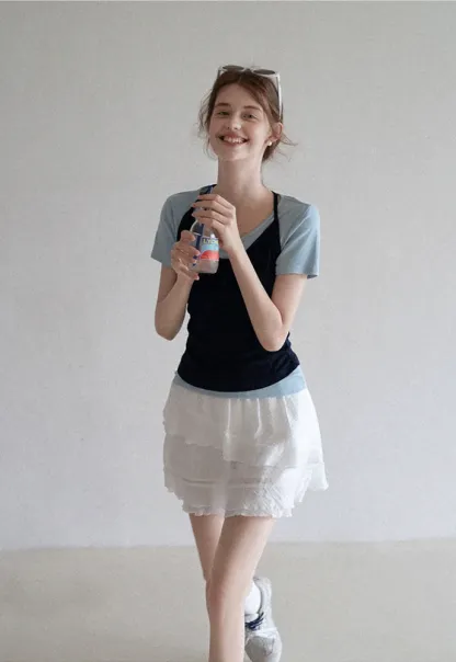 Women’s Asymmetrical Ruffle Mini Skirt