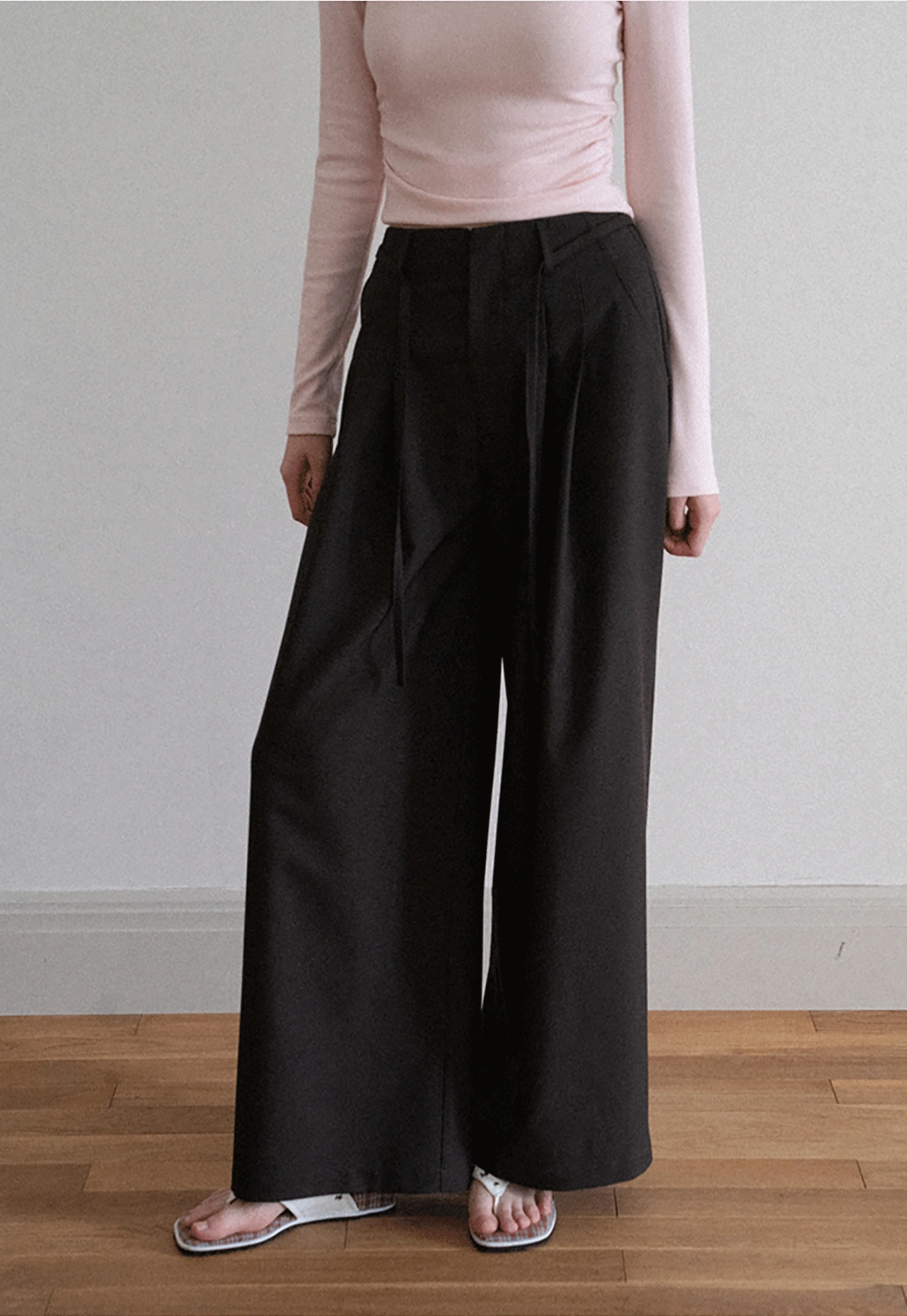 Pleated Wide-Leg Trousers