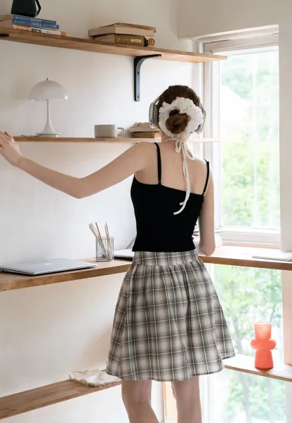 Women's Plaid Pleated Skirt