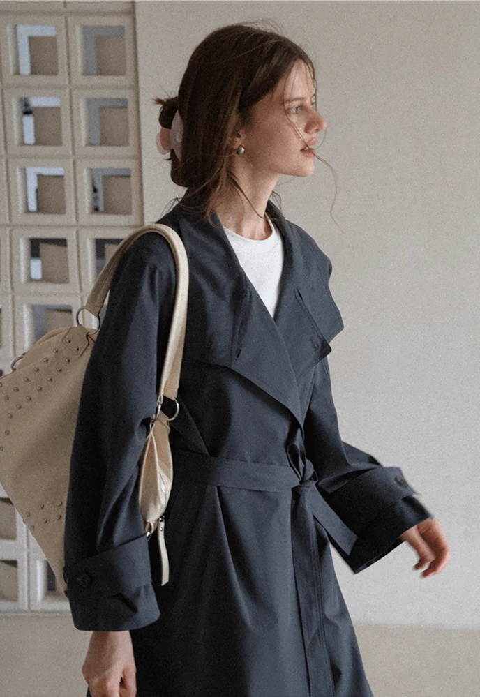 Relaxed Double-Breasted Trench Coat
