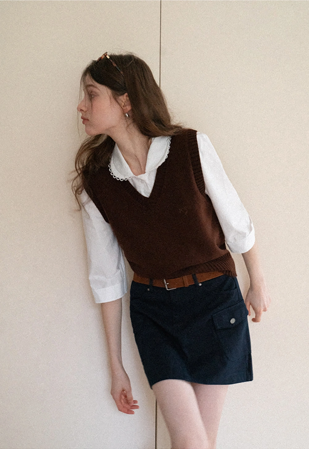 V-Neck Knit Sweater Vest