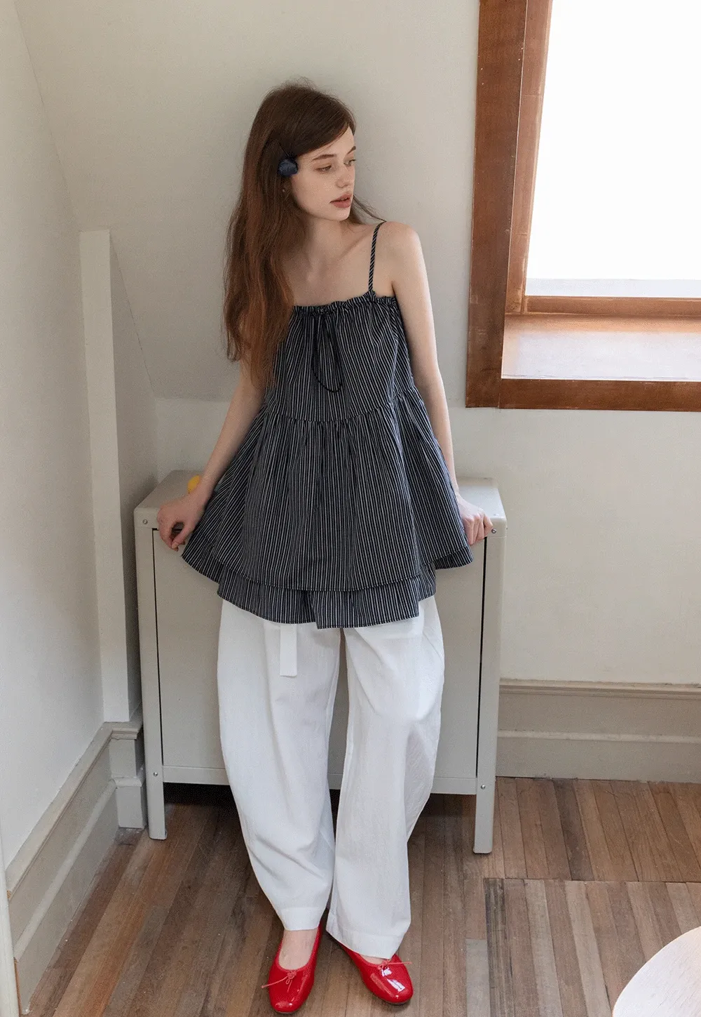 Women's High Waist Balloon Pants with Belted Waist