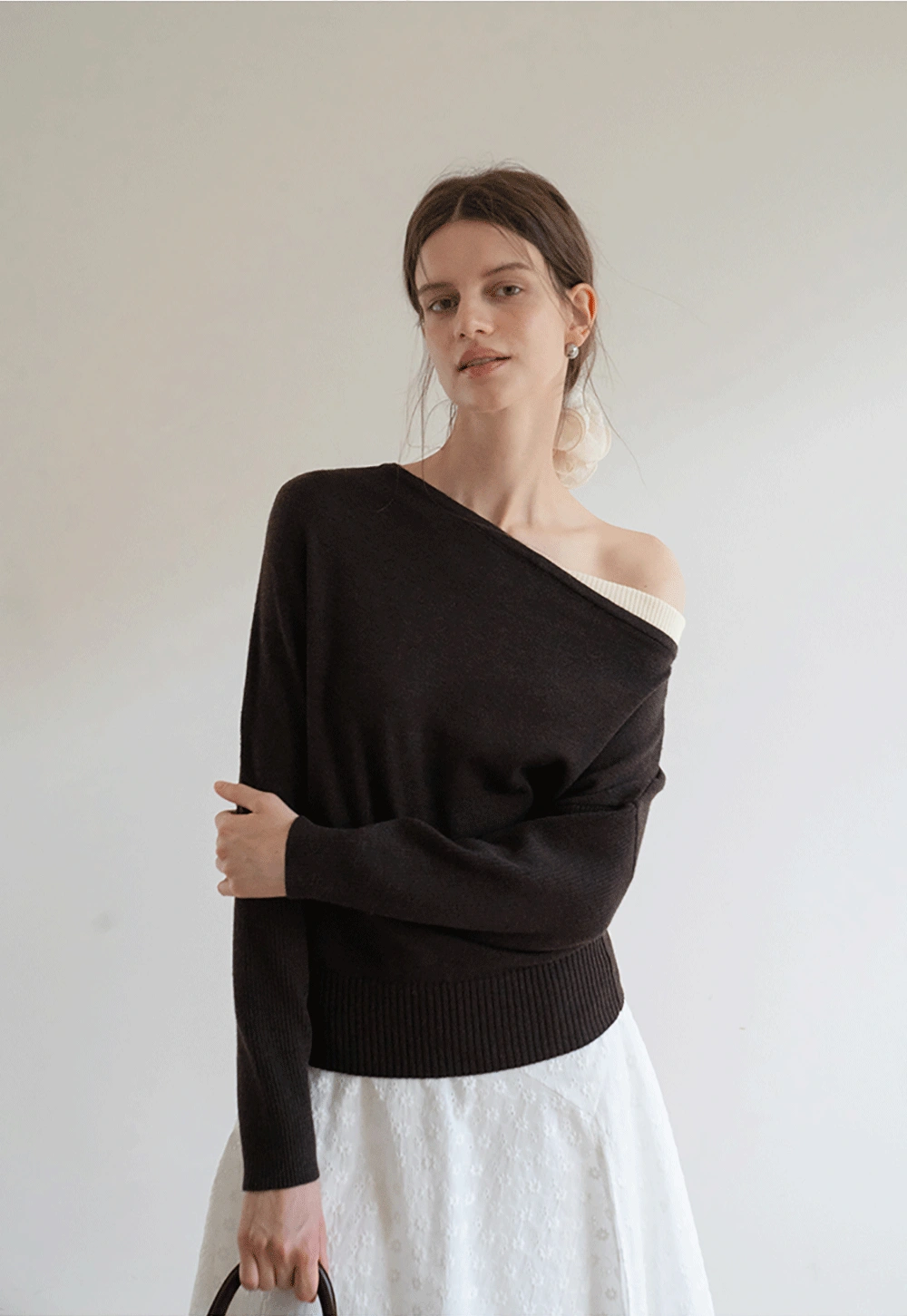 Casual One Shoulder Pullover Long Sleeve Top for Women