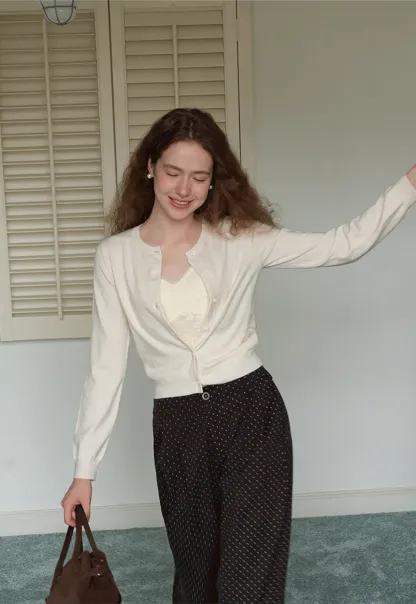 Womens Knit Button Down Cardigan