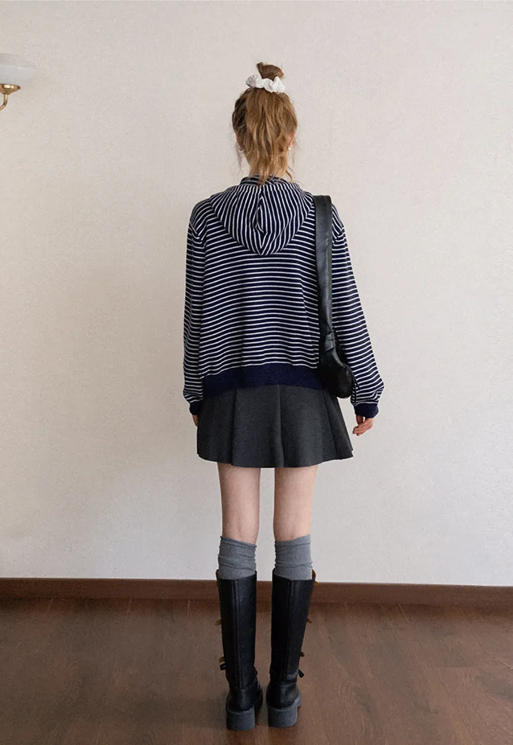 Striped Zip Up Hoodie