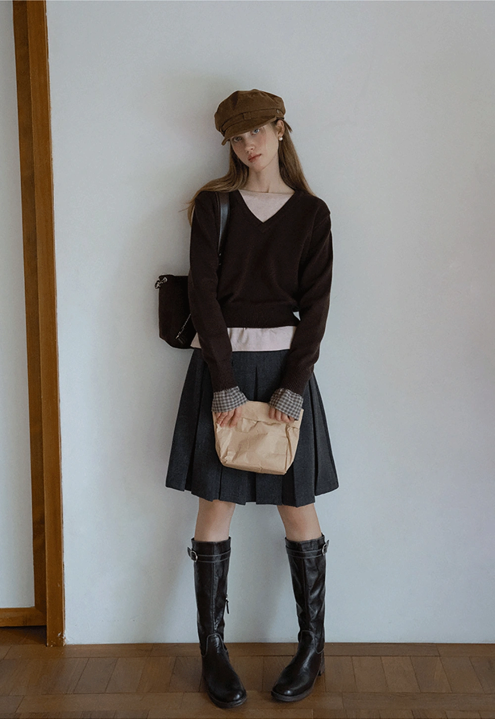 Womens V-Neck Knit Sweater