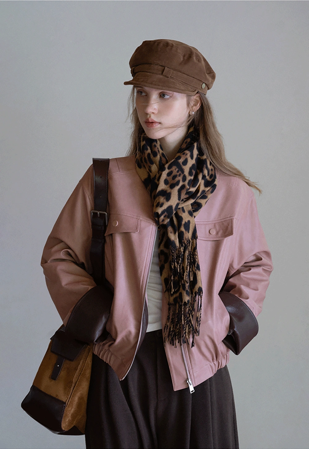 Leopard Print Tassel Scarf Warm Faux Cashmere