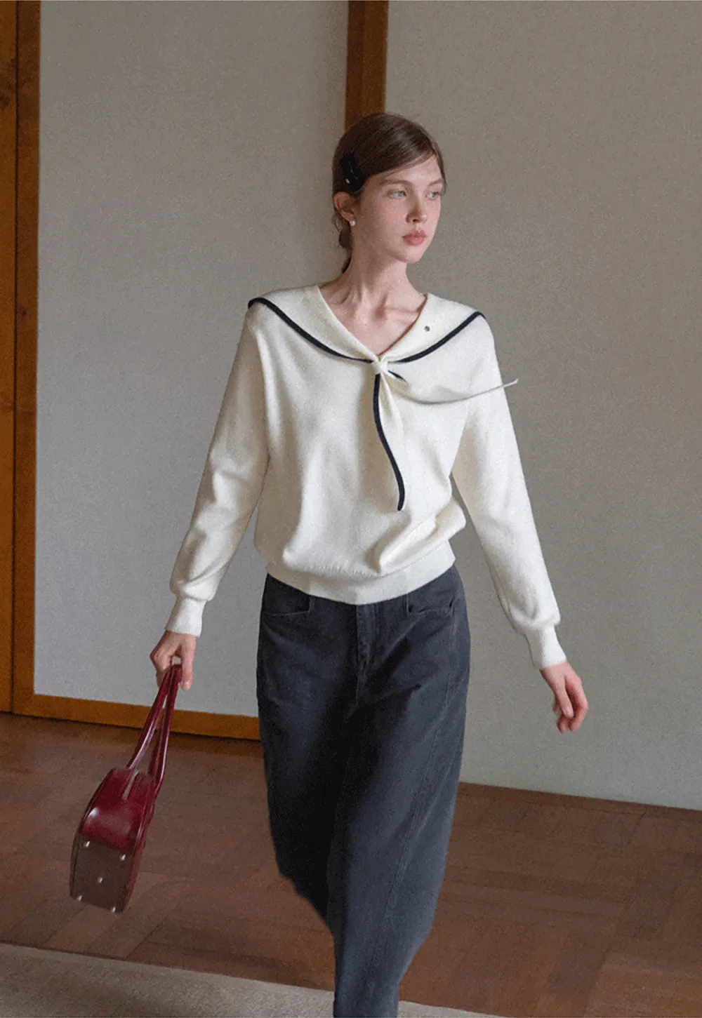 High-Rise Wide-Leg Denim Pants