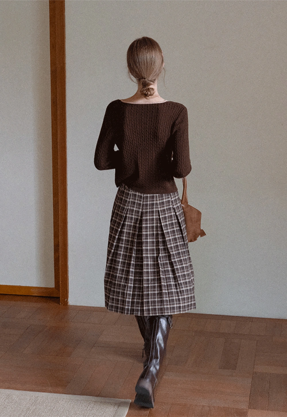 Two Tone Cable Knit Cardigan for Women