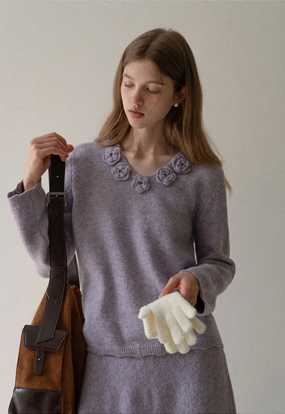 Solid Color Thick Knitted Finger Gloves