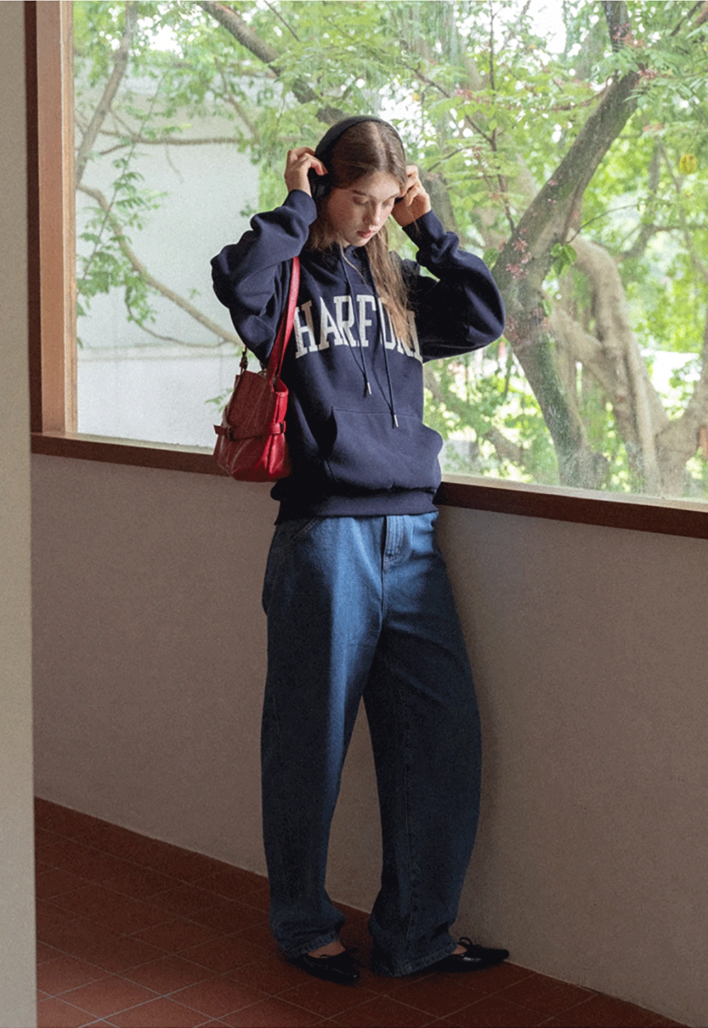 Stylish Hoodie with College Print