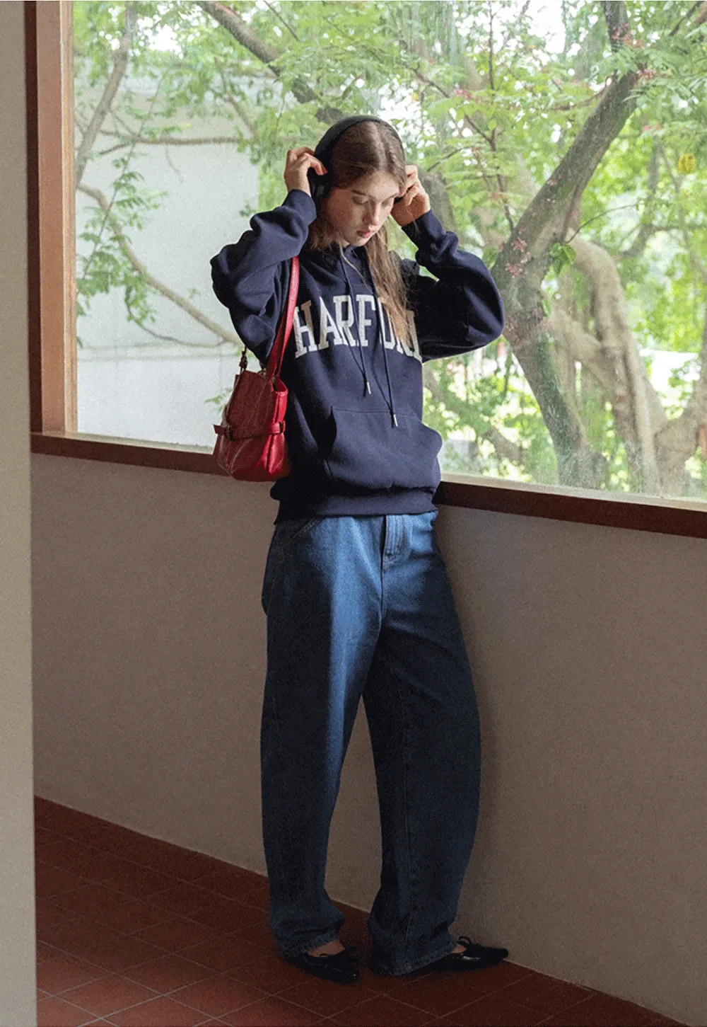 Stylish Hoodie with College Print