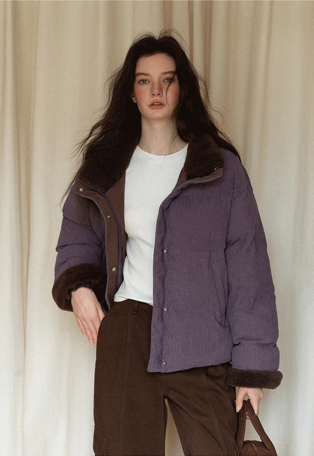 Cozy Corduroy Thick Winter Cotton Coat for Women