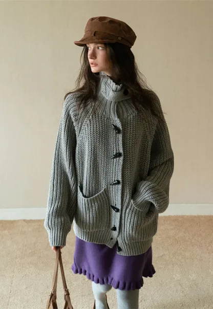 Striped Mock Neck Slim Long Sleeve Tee